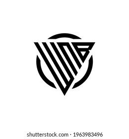 Initial letter WNB triangle monogram cool simple modern logo concept