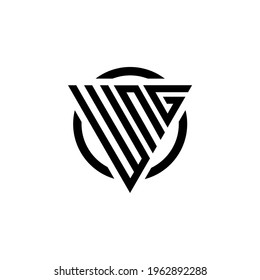 Initial letter WNG triangle monogram cool simple modern logo concept
