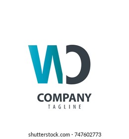 Initial Letter WO Design Logo