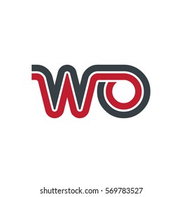 Initial Letter WO Linked Design Logo