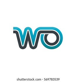 Initial Letter WO Linked Design Logo