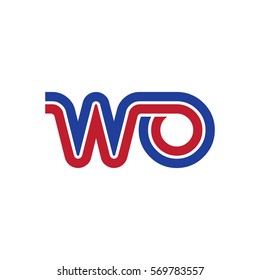 Initial Letter WO Linked Design Logo