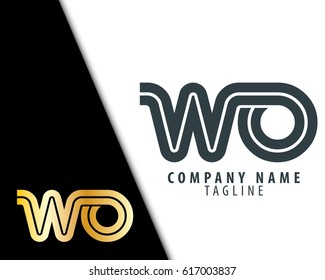 Initial Letter WO Linked Design Logo