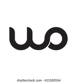 initial letter wo linked round lowercase monogram logo black