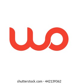 initial letter wo linked round lowercase logo red
