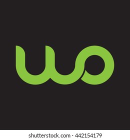 initial letter wo linked round lowercase logo green