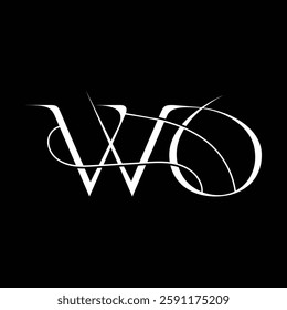 Initial letter WO logo design