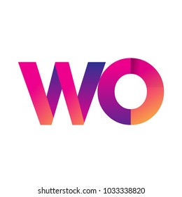 Initial Letter WO Logo Lowercase, magenta and orange, Modern and Simple Logo Design.