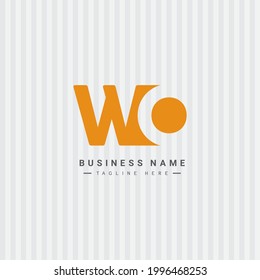 Logotipo de carta inicial WO - Logotipo comercial sencillo