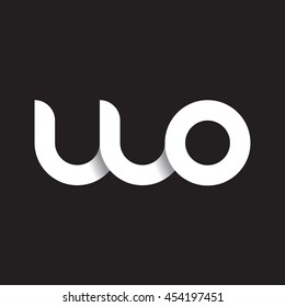 initial letter wo modern linked circle round lowercase logo white black