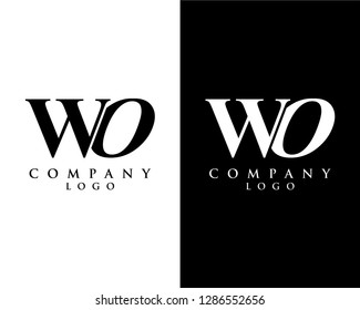 initial letter wo, ow logotype company name black and white design. vector logo for business and company identity