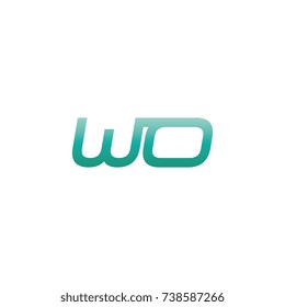initial letter wo thin logo design