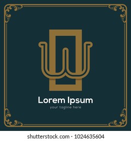 initial letter wo vintage style