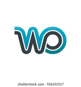 Initial Letter WO WP Linked Design Logo