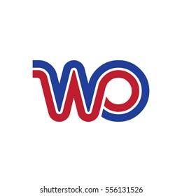 Initial Letter WO WP Linked Design Logo