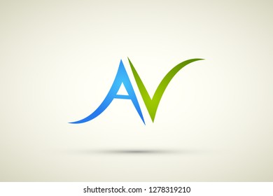 Initial letter and words AV logo illustration. 
Suitable For Info-graphics, Company Logo, Print, Digital, Icon, Apps, print T-Shirts and Other Marketing Material Purpose - Vector