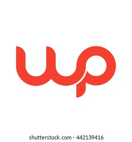 initial letter wp linked round lowercase logo red