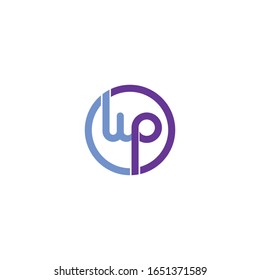 Initial letter wp or pw logo vector design template