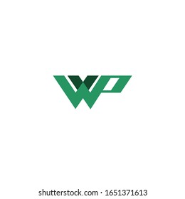 Initial letter wp or pw logo vector design template