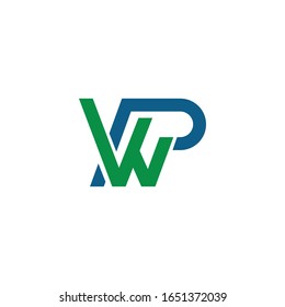 Plantilla de diseño de logotipo Wp o pw de letra inicial