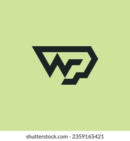 Initial letter WP or PW monogram logo
