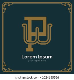 initial letter wp vintage style