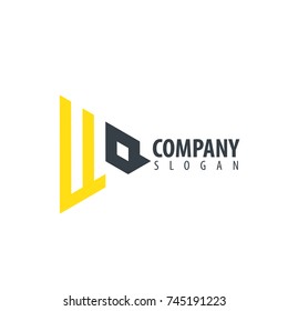 Initial Letter WQ Linked Triangle Design Logo