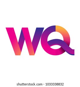 Initial Letter WQ Logo Lowercase, magenta and orange, Modern and Simple Logo Design.