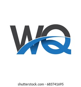 initial letter WQ logotype company name colored blue and grey swoosh design. vector logo for business and company identity.
