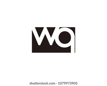 Initial letter wq lowercase logo black and white