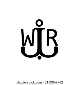 Initial letter WR anchor simple logo.