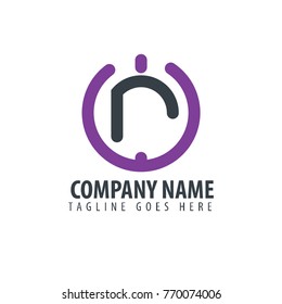 Initial Letter WR Design Logo