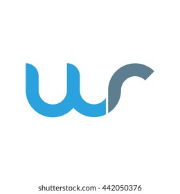 initial letter wr linked round lowercase logo blue