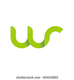 initial letter wr modern linked circle round lowercase logo green