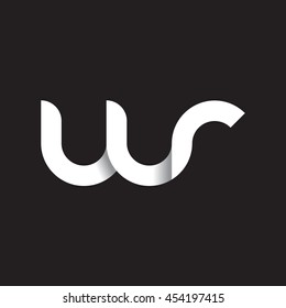initial letter wr modern linked circle round lowercase logo white black