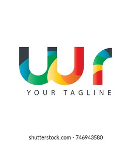 Initial Letter WR Rounded Design Logo