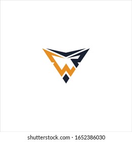 Plantillas de diseño vectorial de logotipo de letra inicial wr o rw