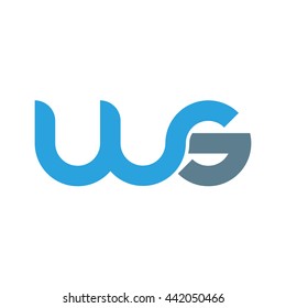 initial letter ws linked round lowercase logo blue