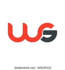 initial letter ws linked round lowercase logo red