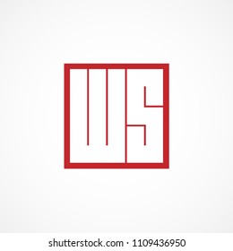 Initial Letter WS Logo Vector Design