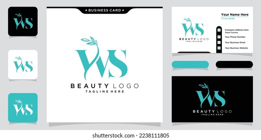 Letra inicial Vector de diseño de logotipo de lujo WS