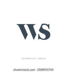 letra inicial WS serif fonte logotipo clássico
