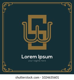 initial letter ws vintage style