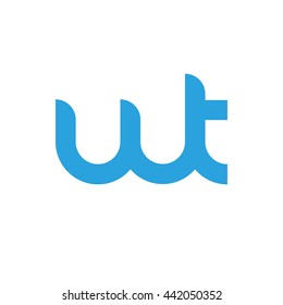 initial letter wt linked round lowercase logo blue