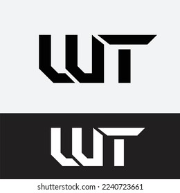 Initial letter WT logo design