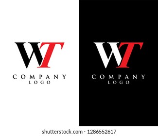 initial letter wt, tw logotype company name black and white design. vector logo for business and company identity