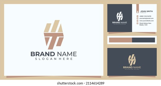 Diseño del logotipo WTM de la letra inicial. logotipo WT, logotipo TM, diseño del logotipo WTM con diseño de tarjeta de visita