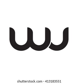 initial letter wu linked round lowercase monogram logo black