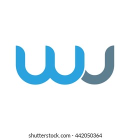 initial letter wu linked round lowercase logo blue