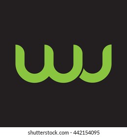 initial letter wu linked round lowercase logo green